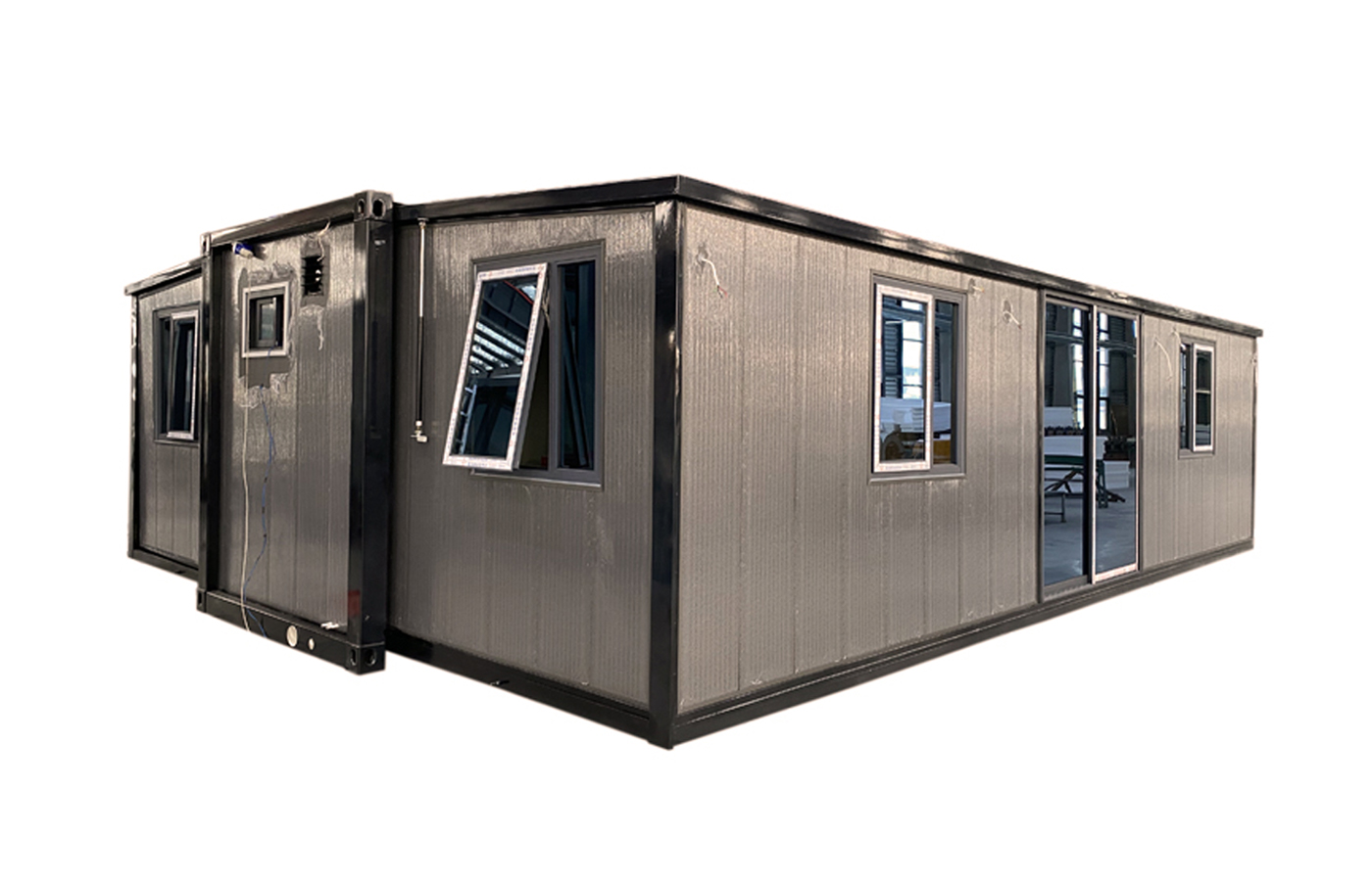 Conteneur extensible adapté aux besoins du client par luxe de 40 pieds, 30 pieds, avec gousset externe en métal